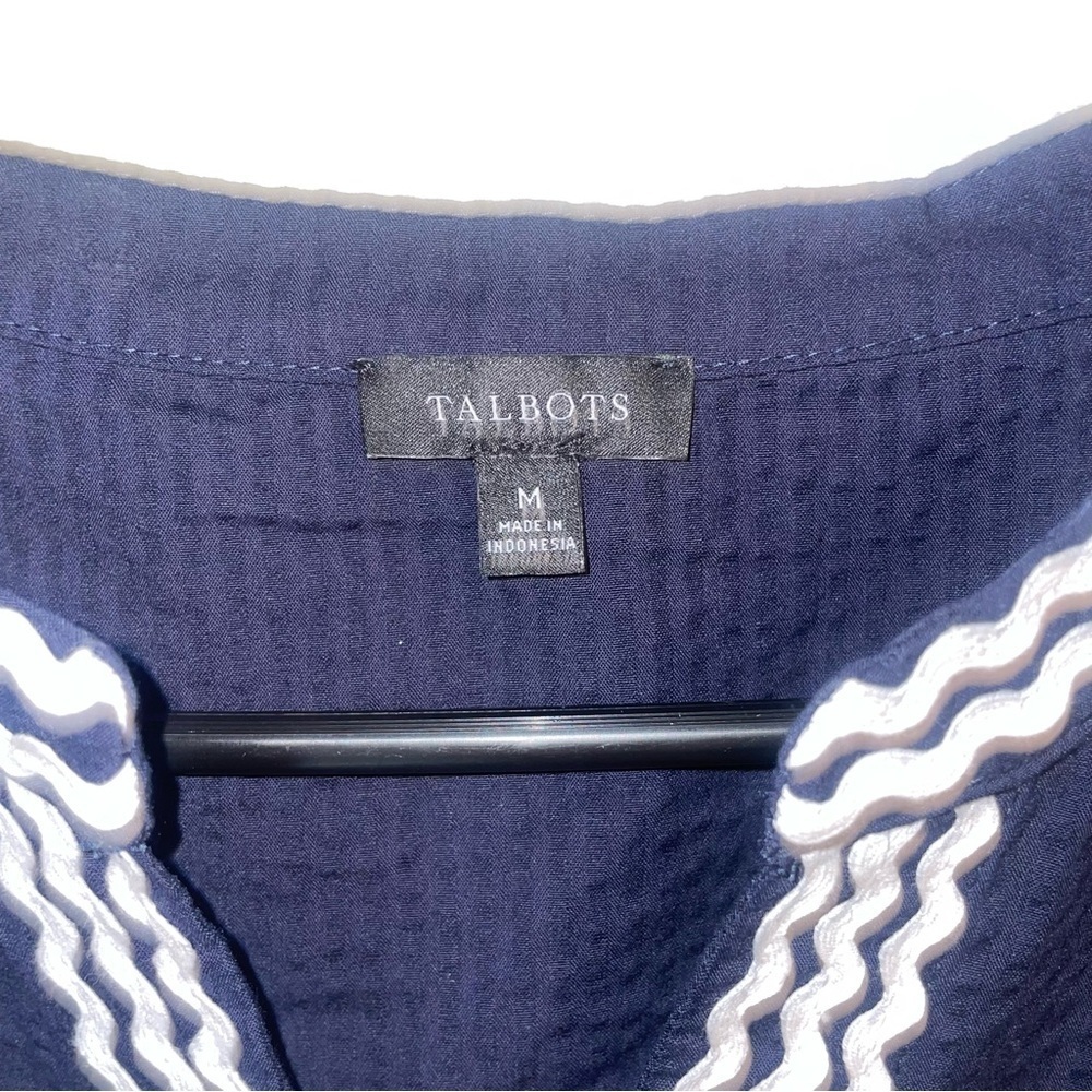 Talbots Rid Rac Trim Seersucker Tunic Size Medium - Picture 4 of 5